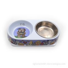 Double Round Melamine Pet Bowl Base